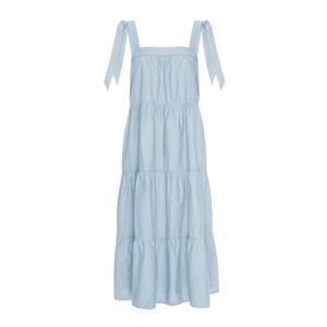 NATION LTD Amelia Light Blue Tiered Midi Dress